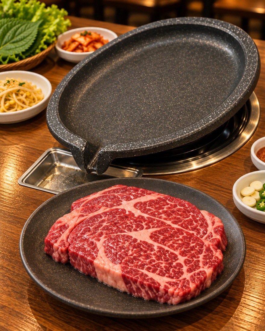 굽기 전 소고기, 마블링이 보이는 생고기